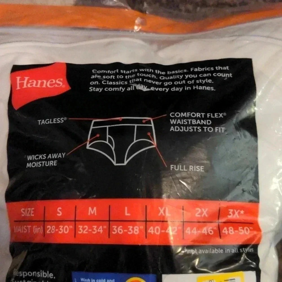 Hanes Mens 9-Pk. Solid Tagless Comfort Flex Briefs - Picture 5 of 5